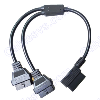 OBD2 male bent to Y ODB2 female