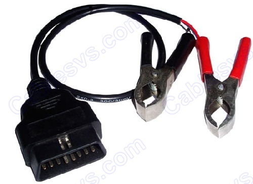 Cable,OBD2 male to Power 2clips