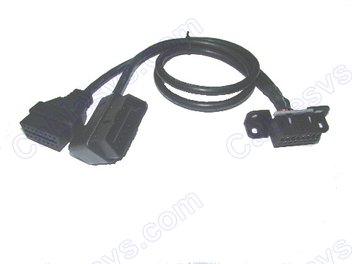 OBD2 female to OBD2 female+male corner