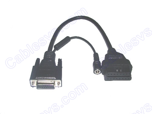 DB 15pin female to OBD2 female+DC