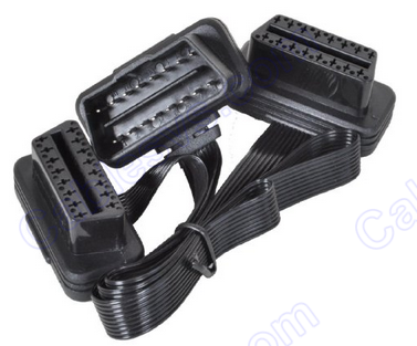 Low Profile Left or Right Angle OBD2  to Y Splitter Cable