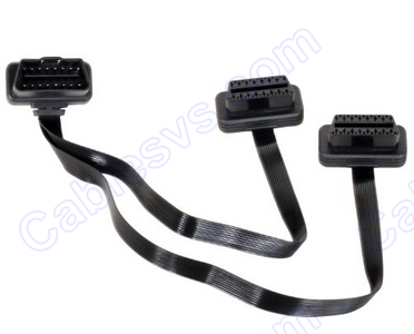 Low Profile Left or Right Angle OBD2  to Y Splitter Cable